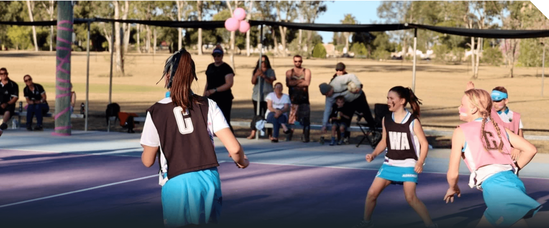 Nanango & District Netball Association playing with new shade sails